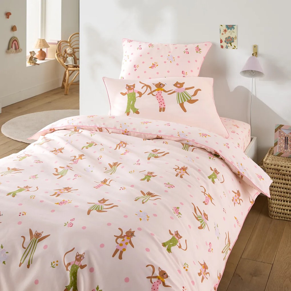 Dekbedovertrek van biologisch katoen, CHATS FLEURIS