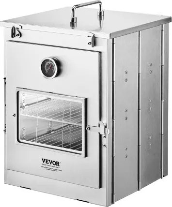 VEVOR Opvouwbare Campingkachel Draagbare Campingkachels van Roestvrij Staal met 3-laags Grill, Handvat en Thermometer, Te Gebruiken met Houtvuur, Propaangaskachels voor het Bakken van Brood, Pizza en Koken in de Buitenlucht