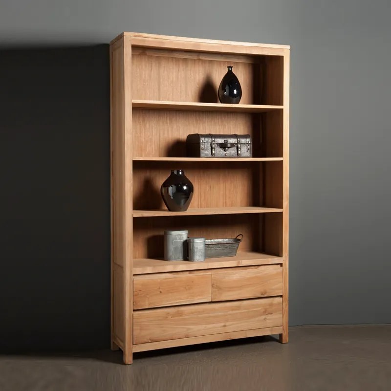 Boekenkast Van Teakhout - 120x35x210cm.