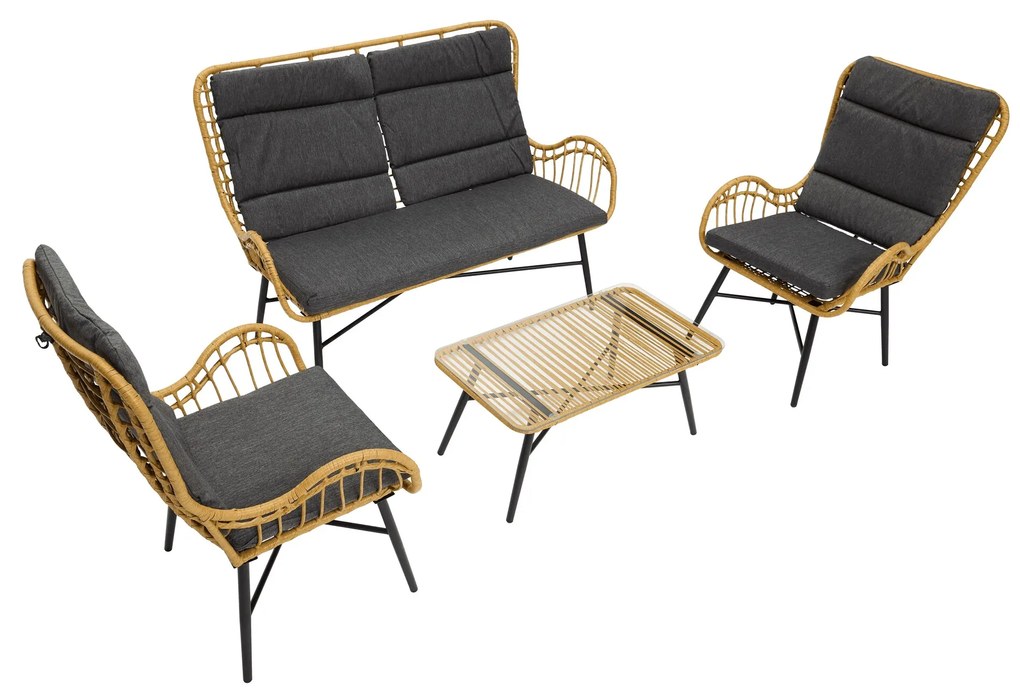 The Outsider Stoel-Bank Loungeset - Milou - Wicker - Grijs - The Outsider