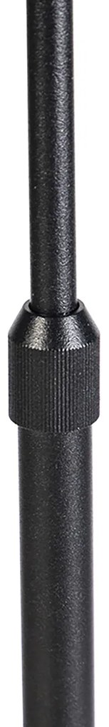 Vloerlamp zwart verstelbaar met kap lichtgrijs 50 cm - Parte