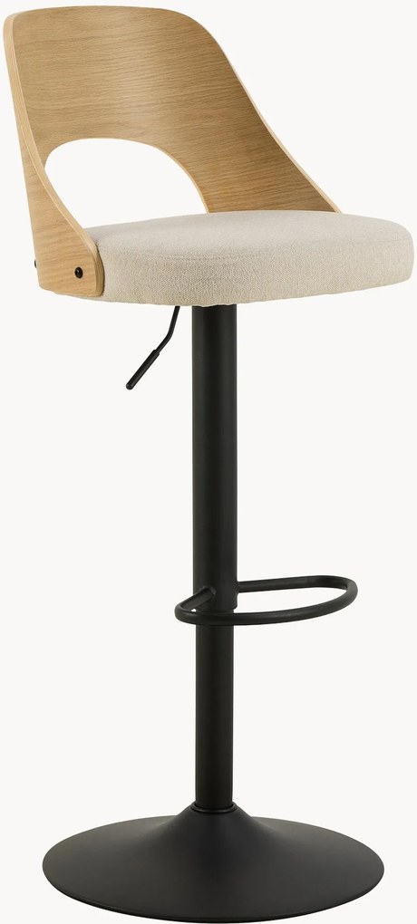 Draaibare barkrukken Lucy met gewatteerde zitting, verstelbare hoogte, 2-delig