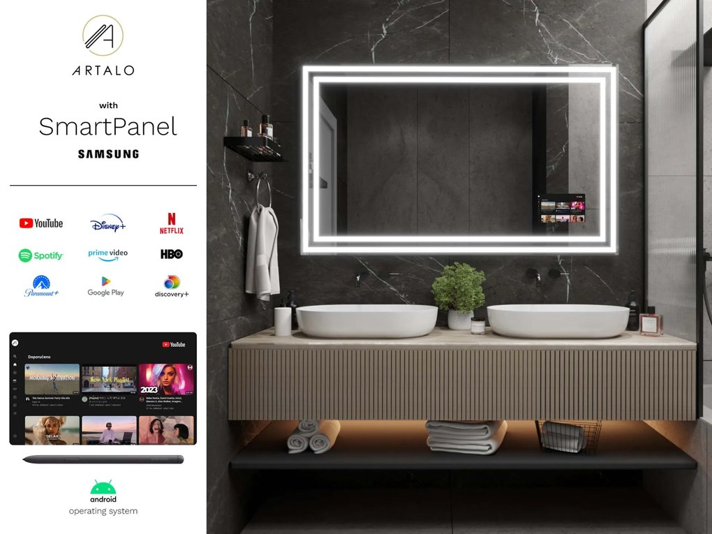 LED-spiegel in lijst voor de badkamer M3