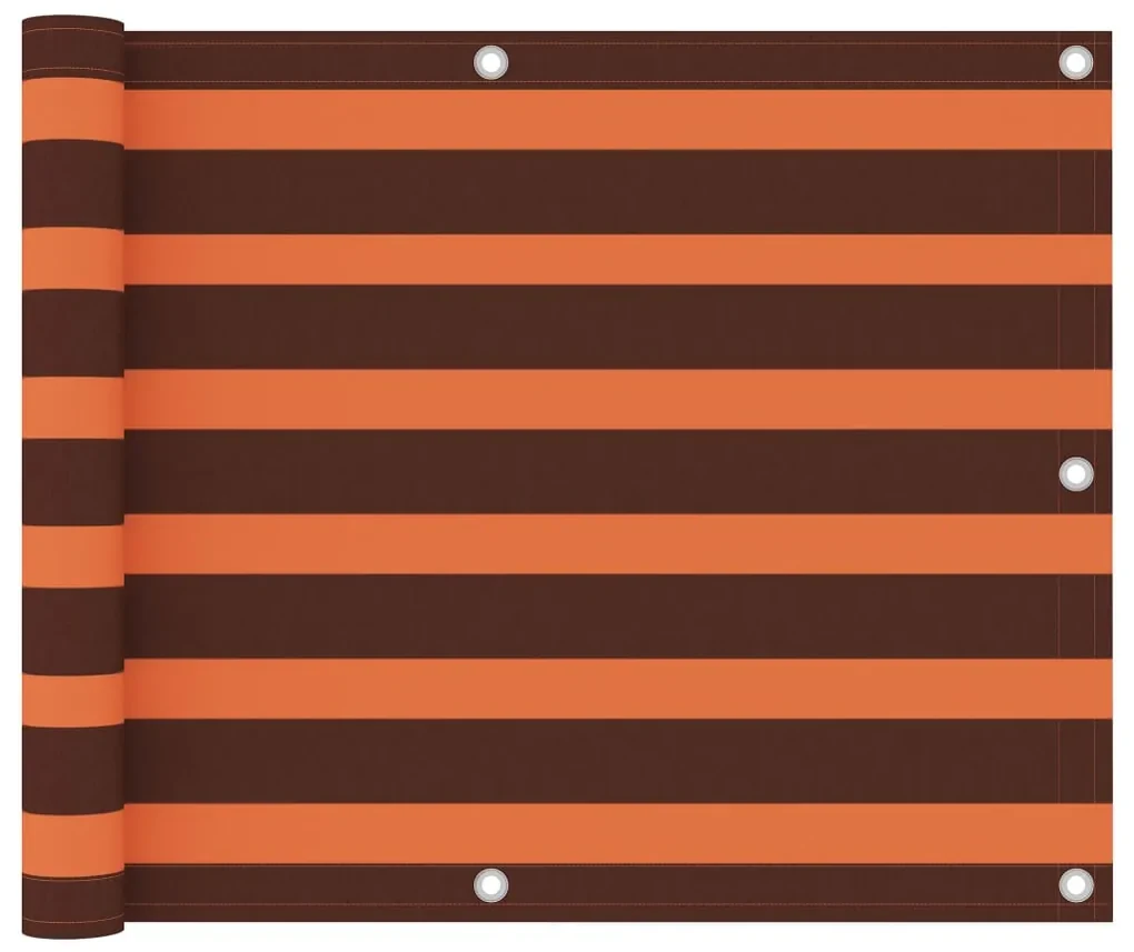 vidaXL Balkonscherm 75x400 cm oxford stof oranje en bruin