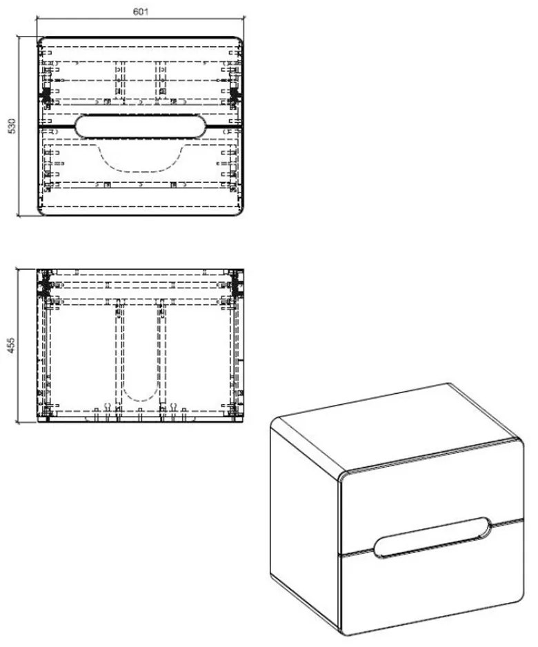 Comad Aruba Craft 828 FSC onderbouwkast voor waskom 60cm eiken