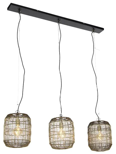 Eettafel / Eetkamer Moderne hanglamp messing 3-lichts - Redo Modern E27 Binnenverlichting Lamp
