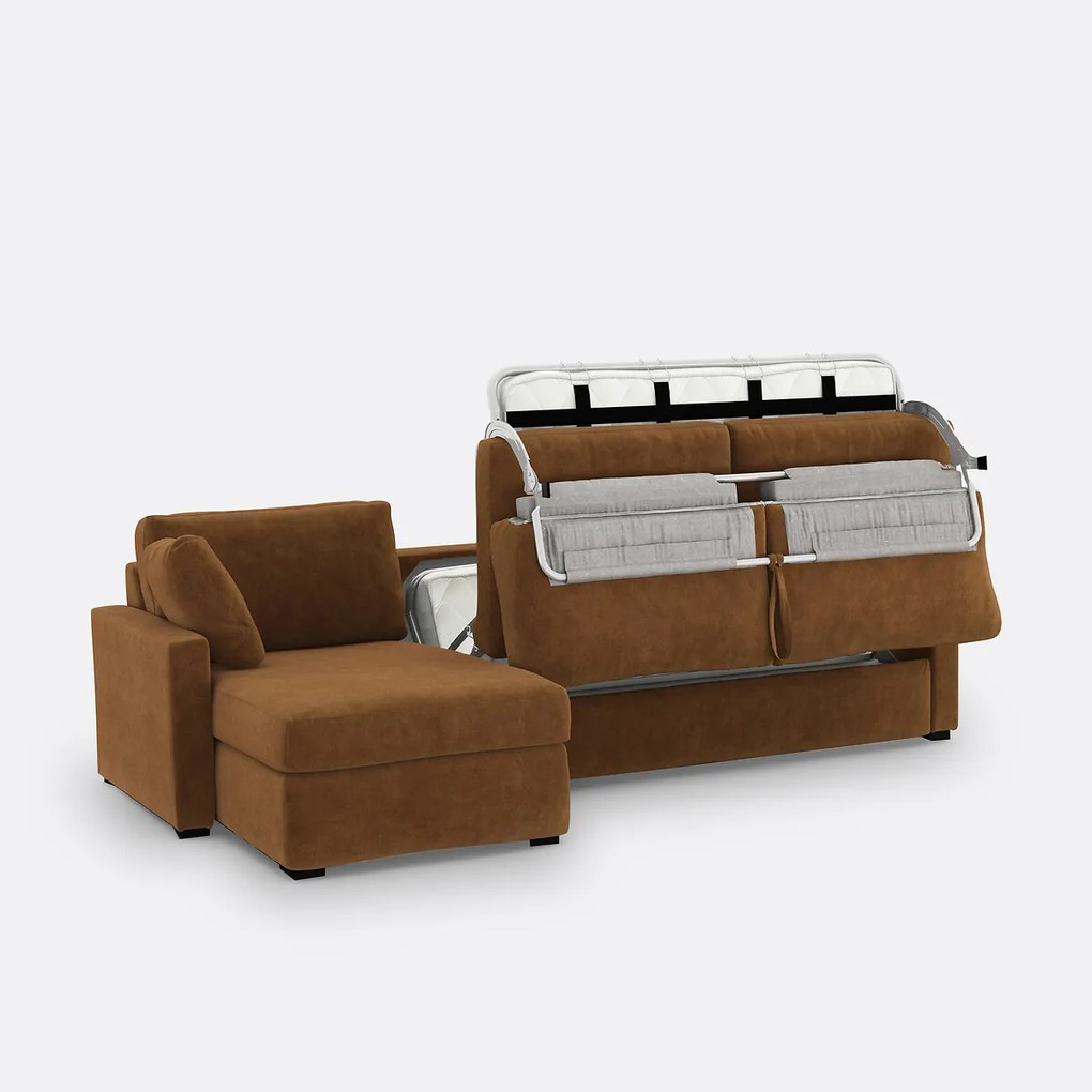 Hoekbank, omvormbaar, 4-zits, fluweel, Comfort Bultex®, TIMOR