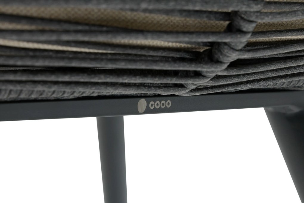 Tuinset Ronde Tuintafel 4 personen 120 cm Rope Grijs  Coco Custa/Xento