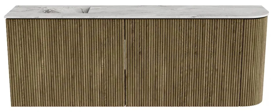 Mondiaz Joya DLux 110cm toiletmeubel ronding rechts dusk met wastafel faye links zonder kraangat glace