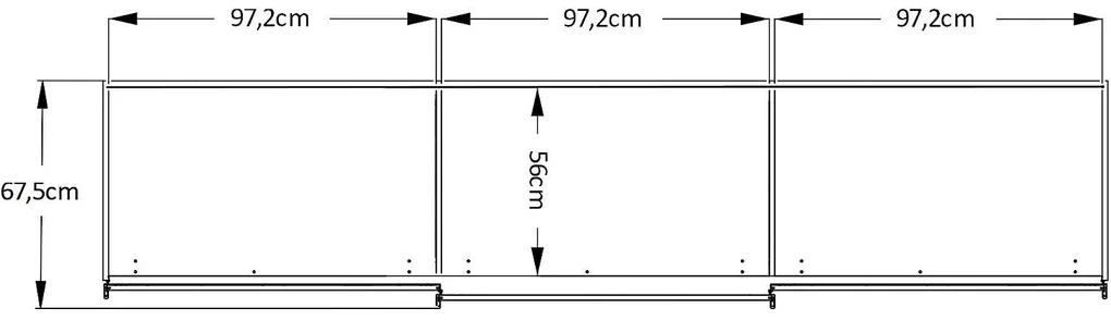 Goossens Kledingkast Big Choice Type 41 163, Slaapkamerkast 298 cm breed, 240 cm hoog, 2 schuifdeuren en 1 glas schuifdeur midden