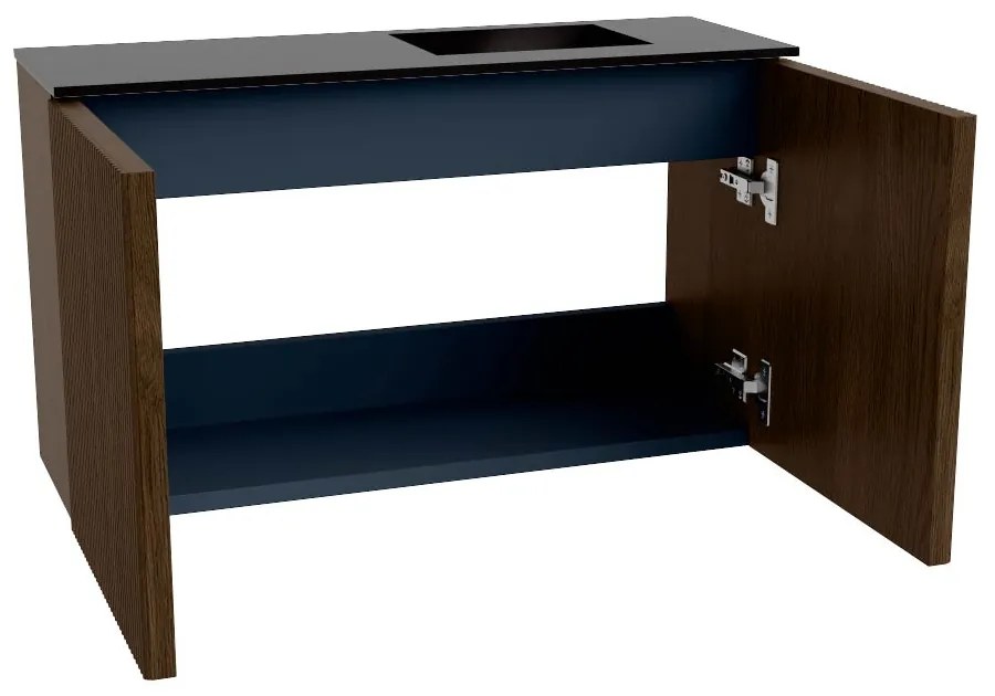 Mondiaz Joya 70cm toiletmeubel walnut met wastafel faye rechts zonder kraangat urban