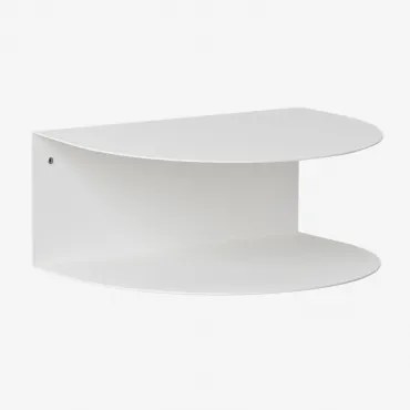 Set Van 2 Zwevende Nachtkastjes Van Staal Taifa Wit - Sklum
