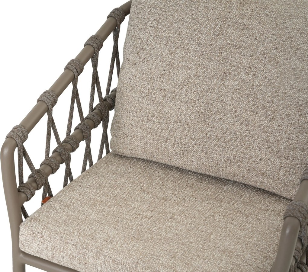Tuinset Ronde Tuintafel 6 personen 158 cm Rope Taupe Santika Furniture Santika