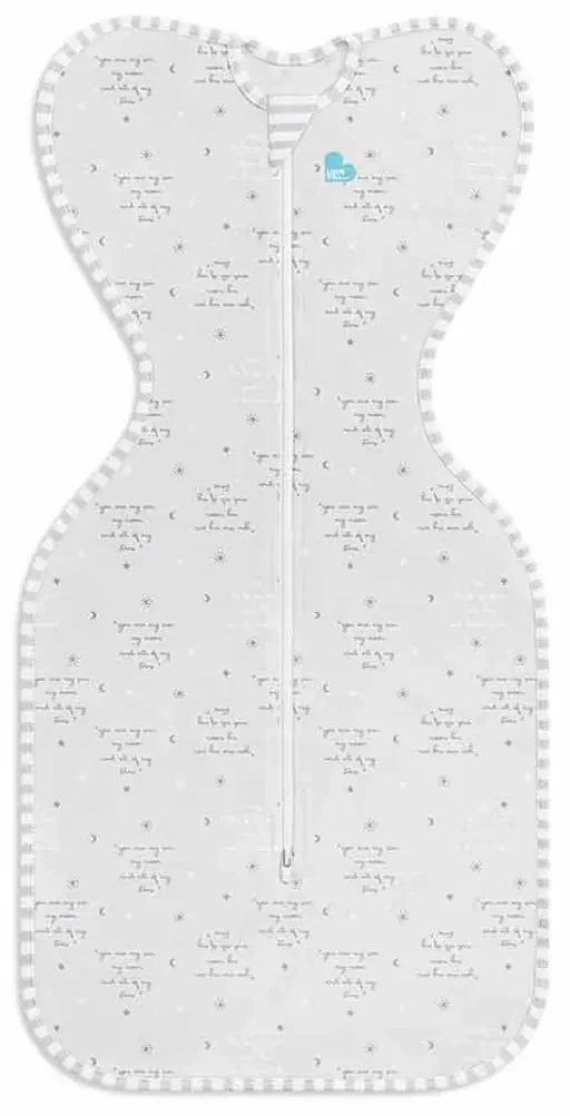 Love to Dream Babydoek Swaddle Up Lite fase 1 S tekst grijs