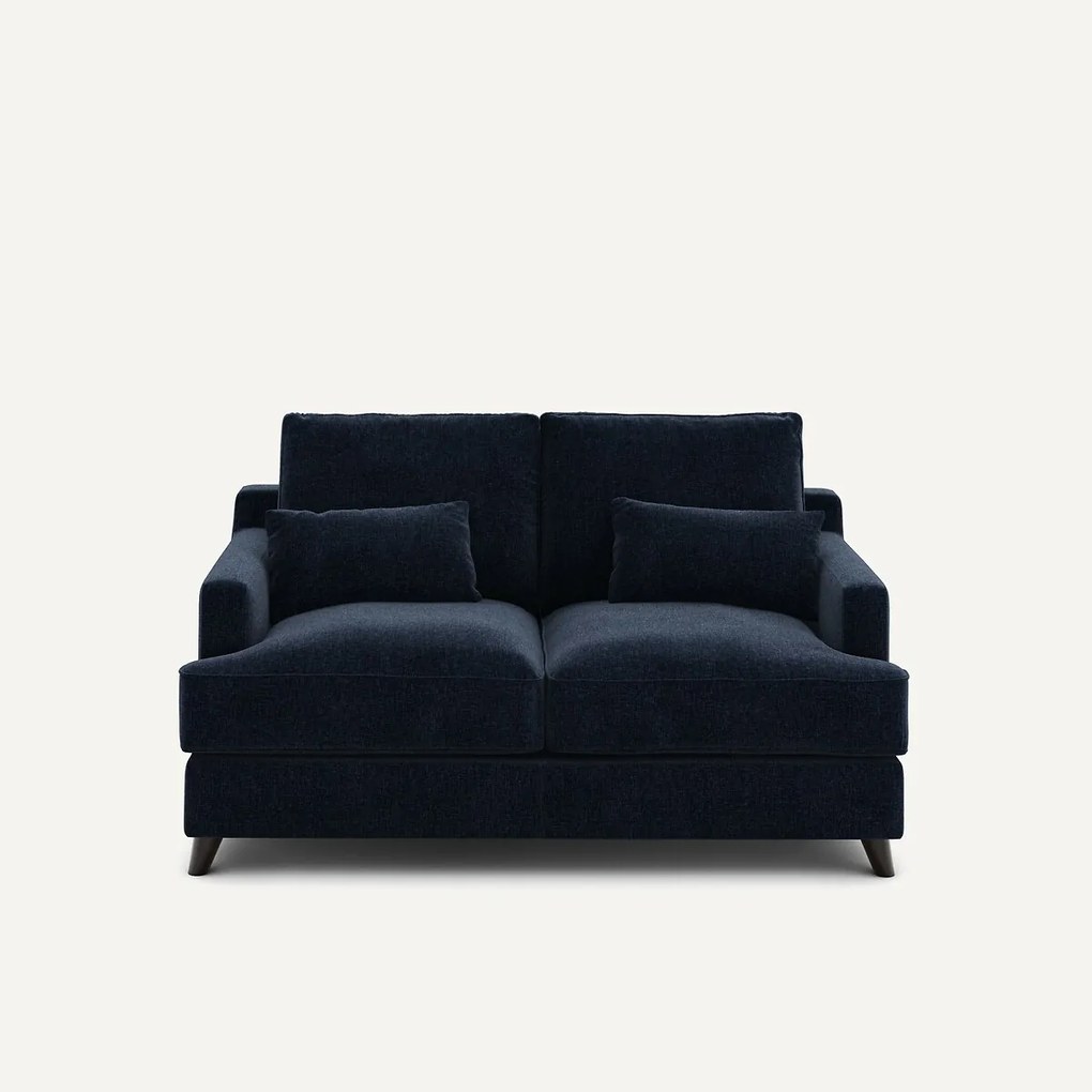 2-zits compacte bank in chenille fluweel, Alwine