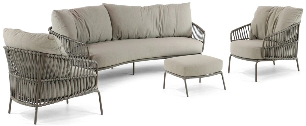 Stoel en Bank Loungeset 5 personen Aluminium/rope Taupe  4 Seasons Outdoor Capalbio