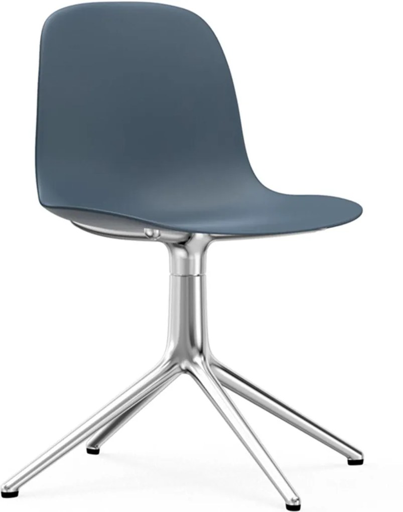 Normann Copenhagen Form Chair Swivel stoel met aluminium onderstel blauw