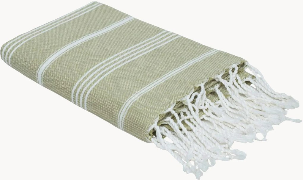 Katoenen hammamhanddoek Mykonos met franjes