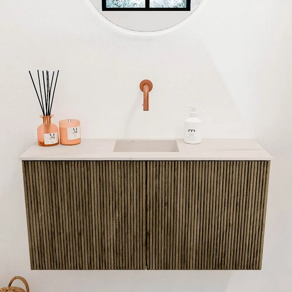 Mondiaz Joya DLux 80cm toiletmeubel dusk met wastafel faye midden zonder kraangat meli