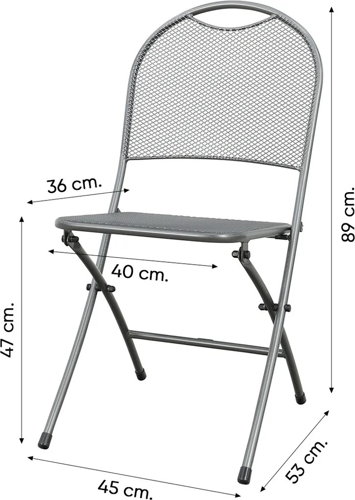 Royal Garden inklapbare balkonset 3-delig strekmetaal