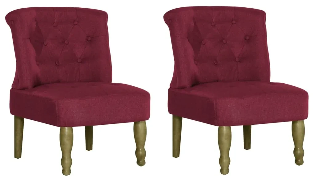 vidaXL Franse stoelen 2 st stof wijnrood