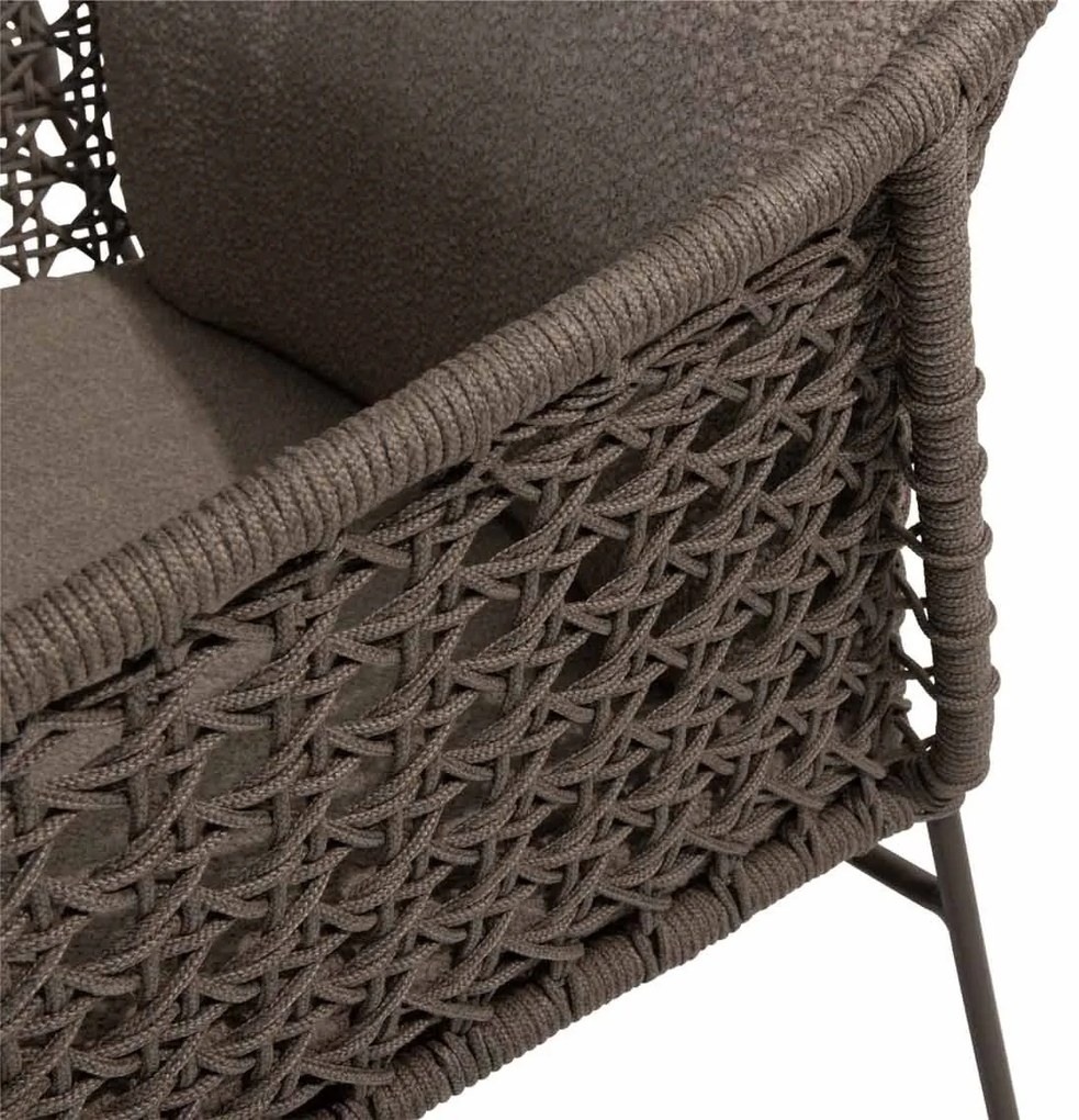 4 Seasons Outdoor Moretti dining set terre met Prado tafel terre met teak blad Ø 160 cm * Sale * Tuinset bruin weerbestendig