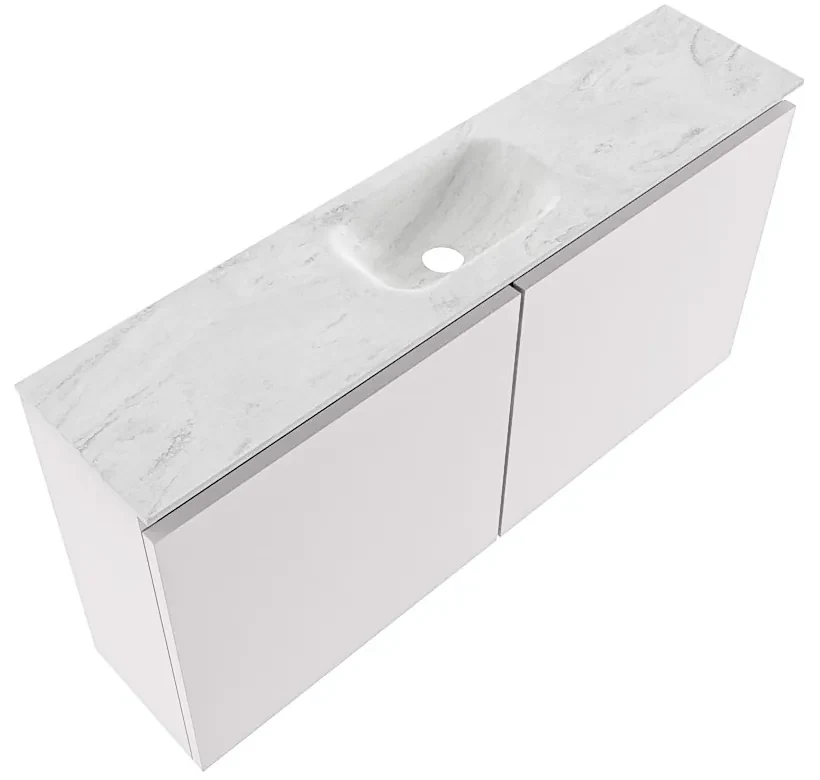 Mondiaz Ture DLux toiletmeubel 100cm cale met wastafel opalo midden met kraangat