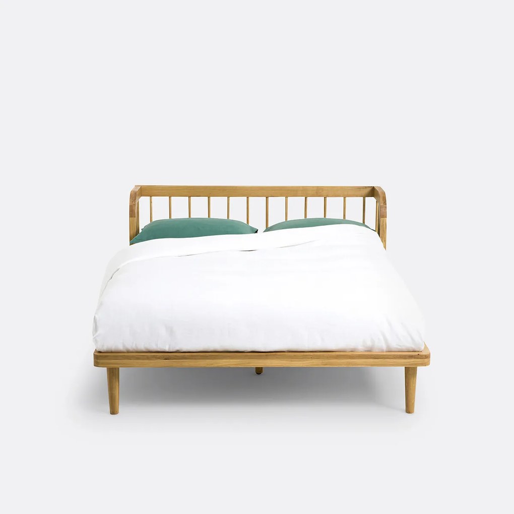 Bed in massief eik met lattenbodem, Matea