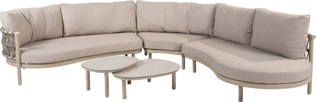 Monroe Piacenza modulaire hoek loungeset 5 delig keramiek latte Taste 4SO
