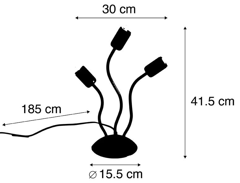 Design tafellamp zwart 3-lichts - Wimme Design E27 Binnenverlichting Lamp