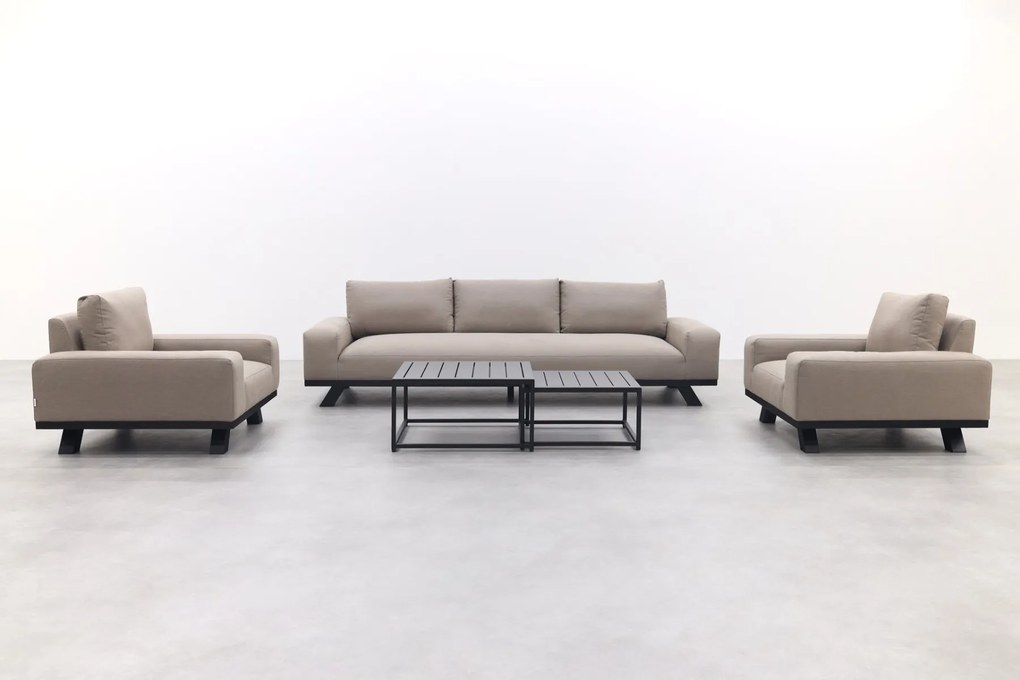 Barcelona/Royalty Sunbrella stoel-bank loungeset - Taupe - 5-delig