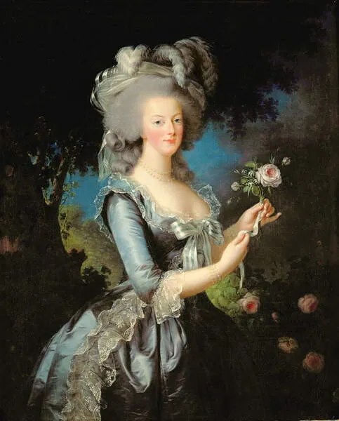 Kunstreproductie Marie Antoinette with a Rose, 1783, Vigee-Lebrun, Elisabeth Louise