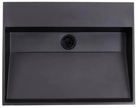 Lambini Designs Arona wastafel quartz 60cm zonder kraangat zwart mat
