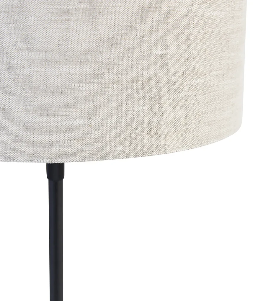 Tafellamp zwart verstelbaar met kap lichtgrijs 35 cm - Parte Design E27 rond Binnenverlichting Lamp