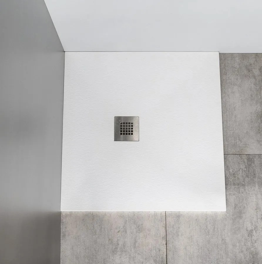 Gelco Mitia rechthoekige douchebak stone-look 140x100cm wit