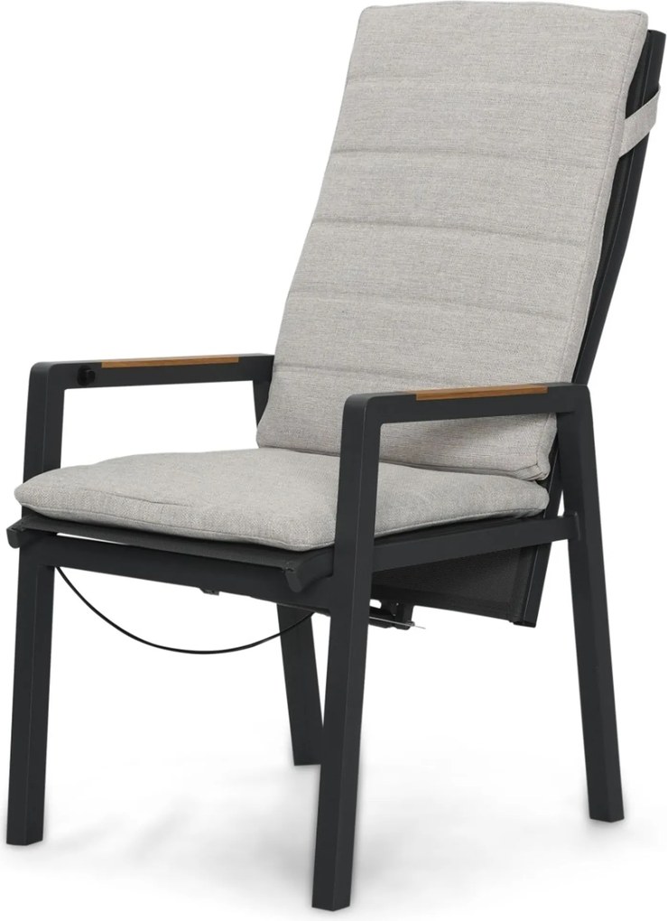 Verstelbare Tuinstoel Aluminium Grijs-antraciet Lifestyle Garden Furniture Vivaro   antracite