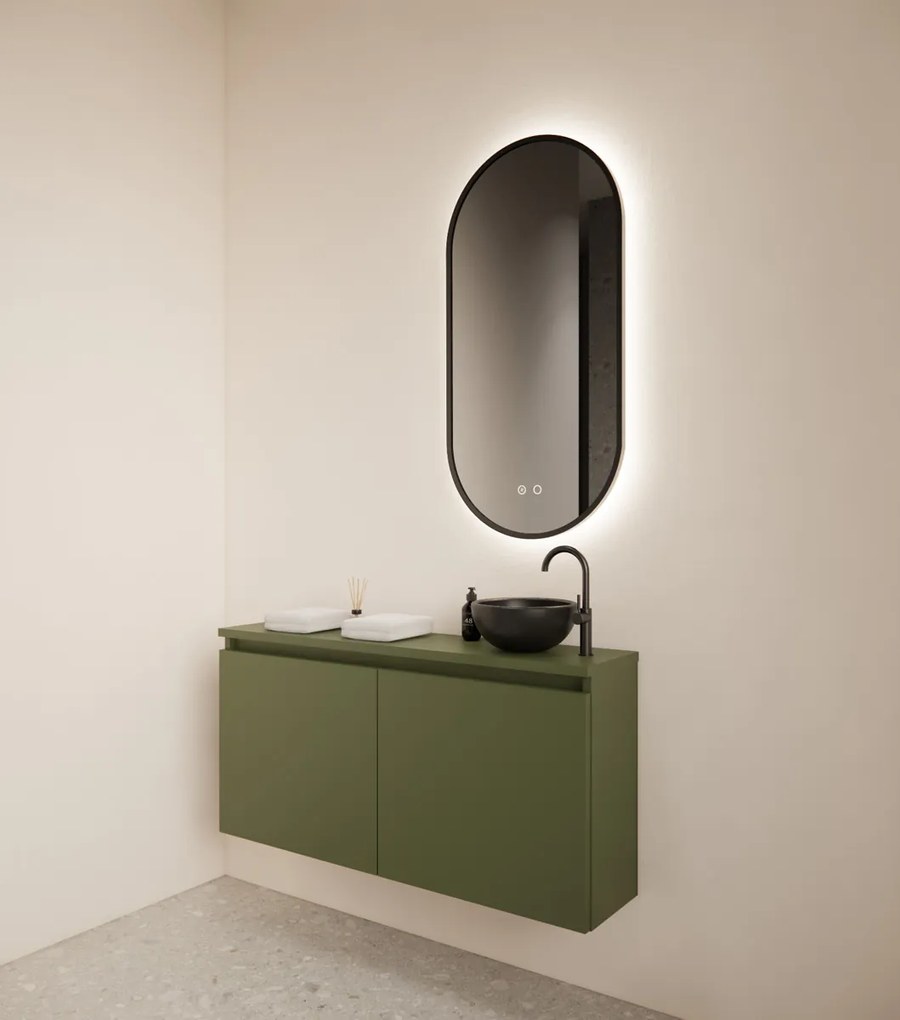 Gliss Design Echo toiletmeubel 100cm olijfgroen