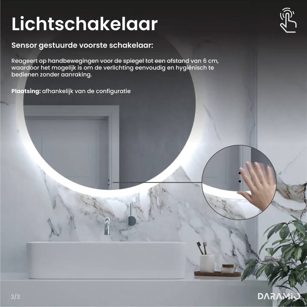 Ronde spiegel met verlichting E1