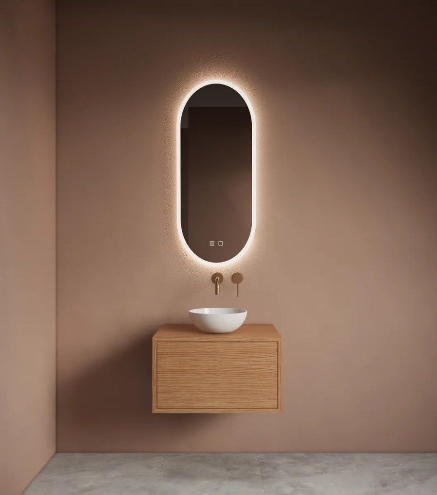 Gliss Design Orion toilet spiegel met LED-verlichting verticaal 40x100cm