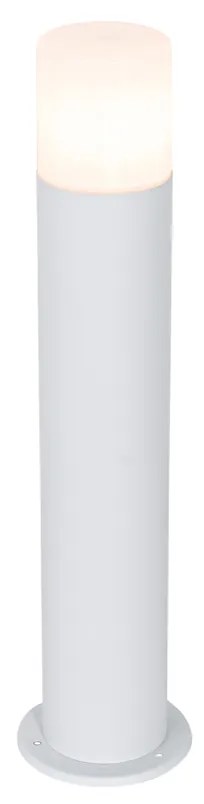 Staande buitenlamp wit met opaal witte kap 50 cm - Odense