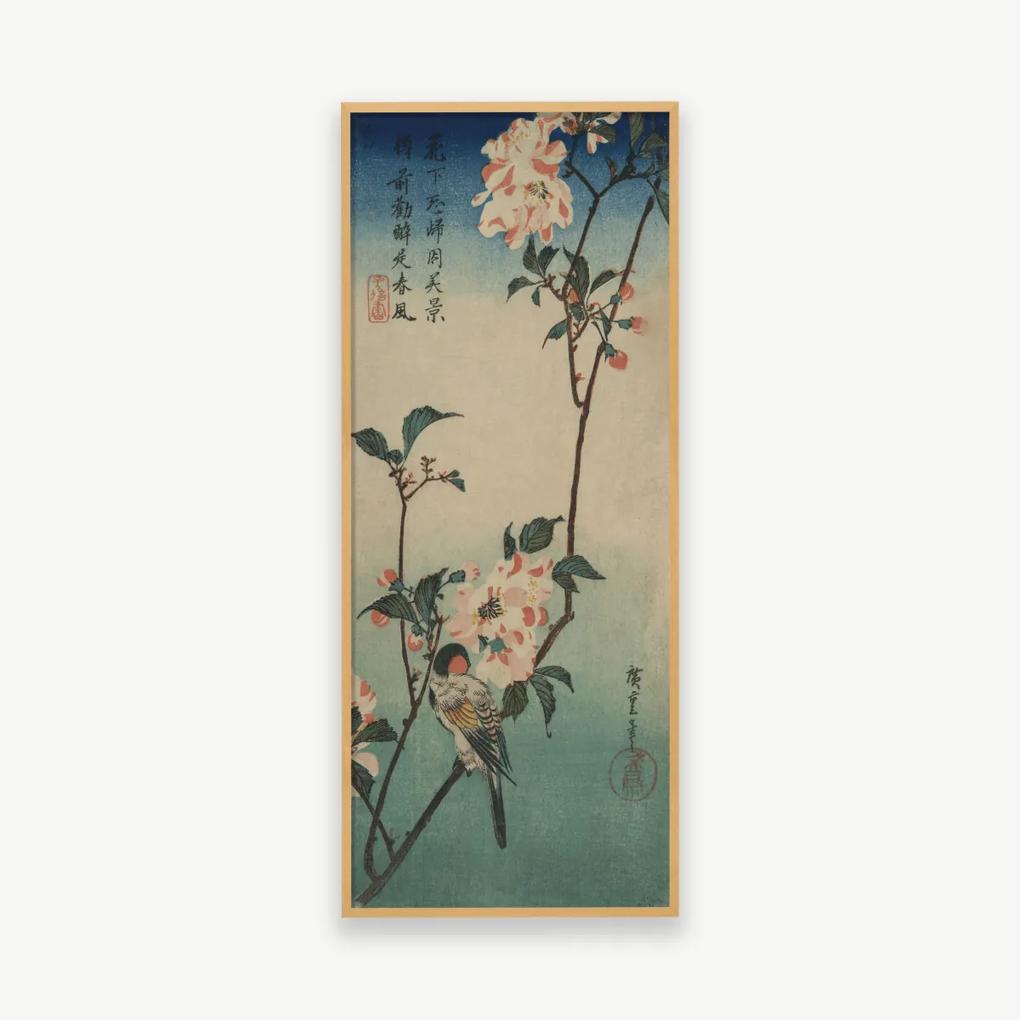 Vintage Blossom Bird, ingelijste print, 34x85cm