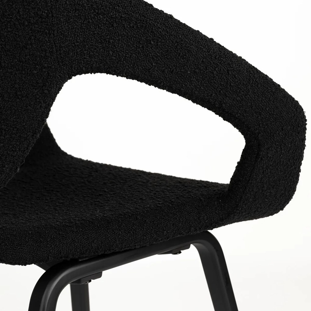 Zuiver Flexback Design Eetkamerstoel Zwart Boucle