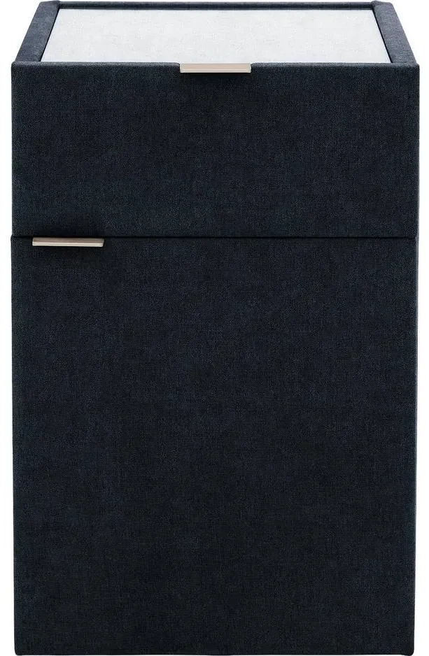 Goossens Nachtkastje Briljant Luxe, 1 deur rechts, 1 lade, met inleg glasblad