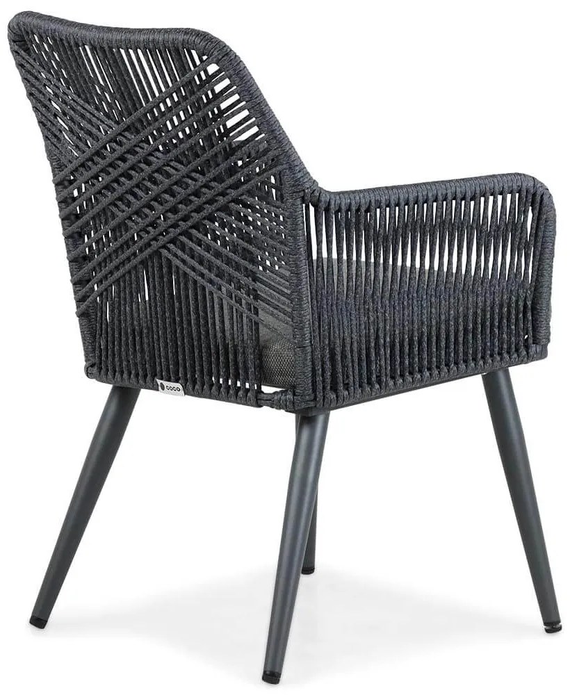 Tuinset 4 personen 180 cm Aluminium/wicker Grijs Coco Vedra/Matale