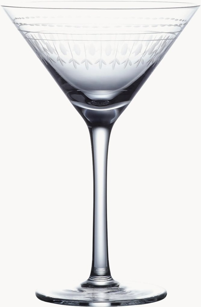 Mondgeblazen kristallen martini glazen Ovals, 2-delig