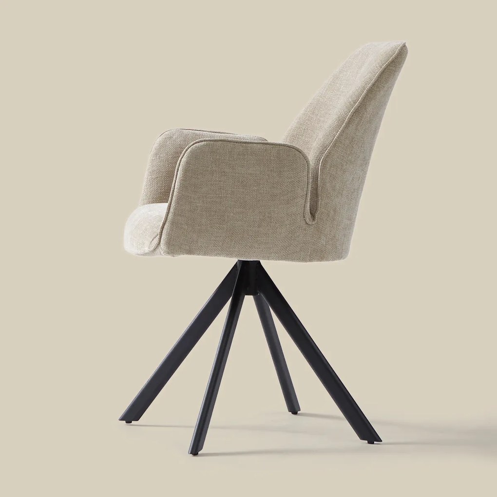 Beige Eetkamerstoel Met Armleuningen