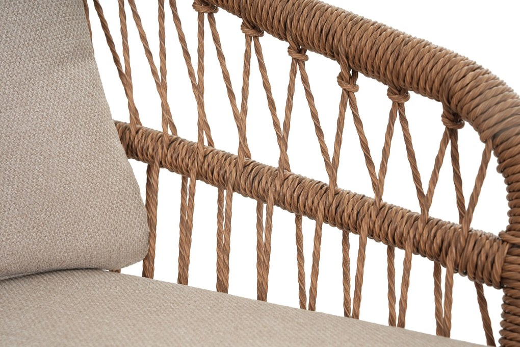 Tuinset Ronde Tuintafel 6 personen 150 cm Rope Taupe De Laan Projects