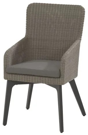 4 Seasons Outdoor | Luxor dining chair met derby tafel driehoek  Tuintafel    zwart weerbestendig