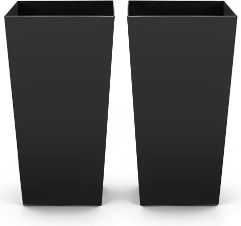 VEVOR Bloempot 390x390x750 mm 2-delige set, bloempot, plantenbak, PP plantenbak met binnenpot en drainagegaten, geschikt voor kamer- en tuinplanten, zwart