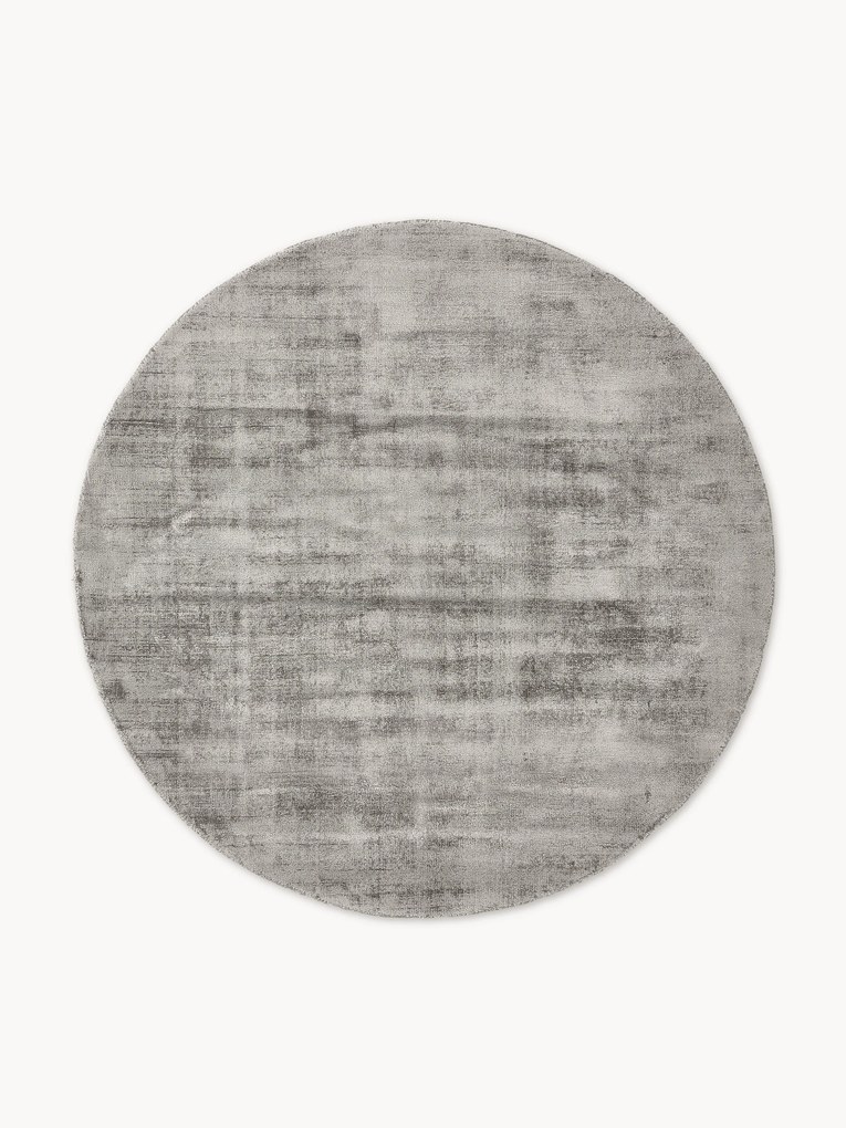 Rond handgeweven viscose vloerkleed Jane